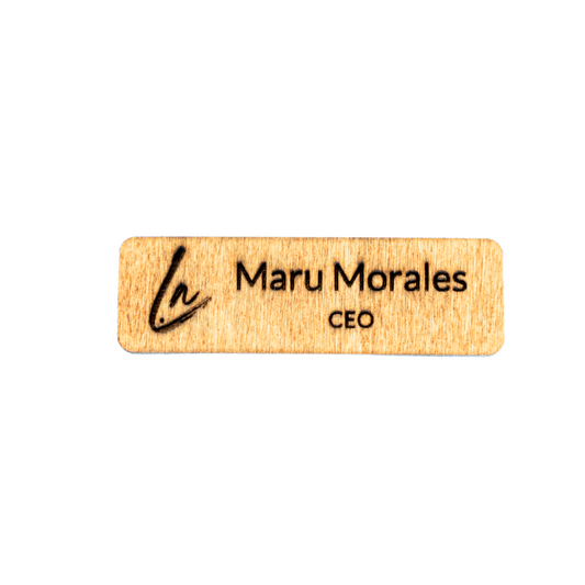 WOOD NAME TAG - MAGNET