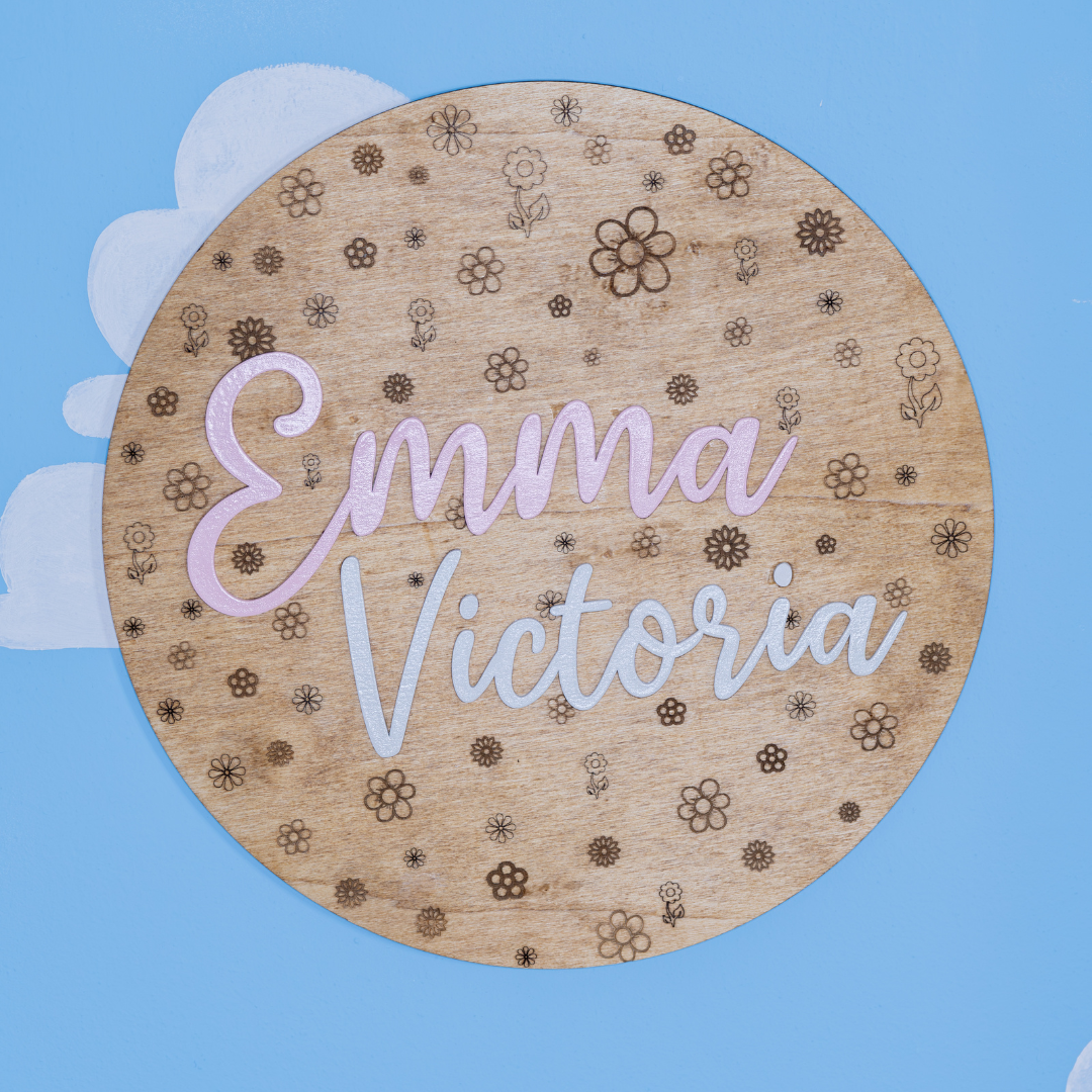 ROUND CUSTOM WOODEN ROOM NAME SIGN