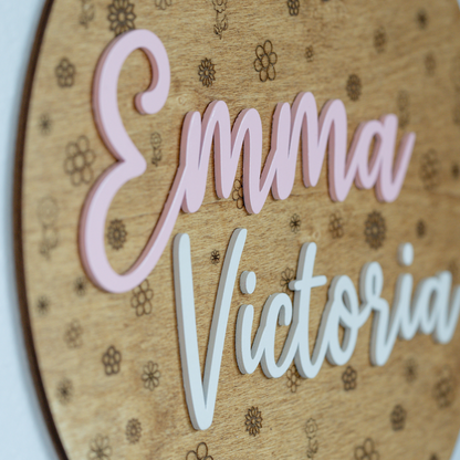 ROUND CUSTOM WOODEN ROOM NAME SIGN