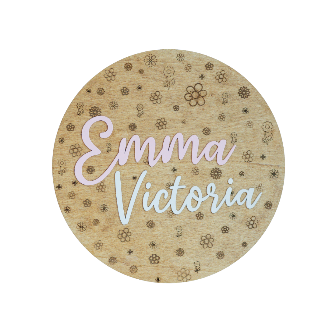 ROUND CUSTOM WOODEN ROOM NAME SIGN