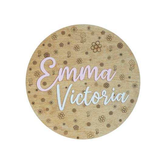 ROUND CUSTOM WOODEN ROOM NAME SIGN