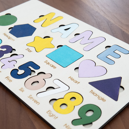 PERSONALIZED GEOMETRIC SHAPES AND NUMBERS PUZZLE