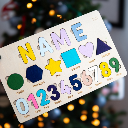 PERSONALIZED GEOMETRIC SHAPES AND NUMBERS PUZZLE