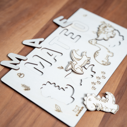 PERSONALIZED DINOSAUR PUZZLE: CREATE & COLOR! 🦖